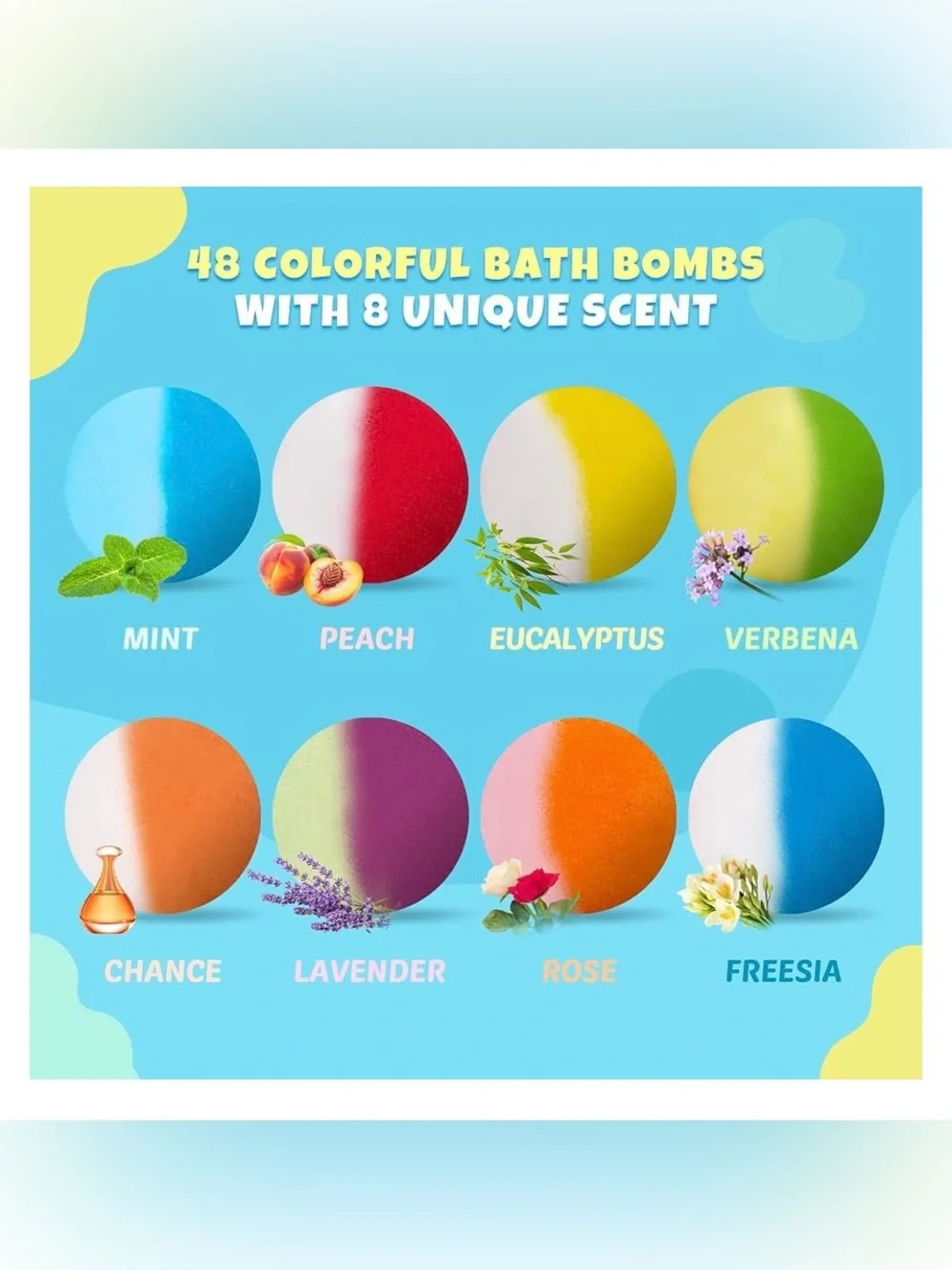 48 Kids Bath Bombs with Surprise Toy - Colorful Bath Fizzy Set